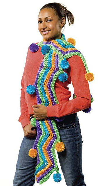 Ripple Pompom Scarf
