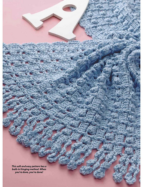 Fringe-as-You-Go Bobbles Baby Blanket