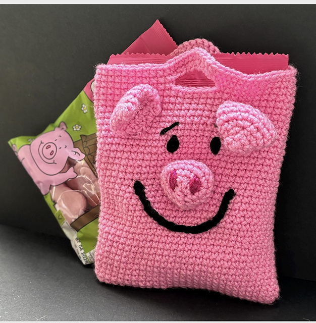 Piggy Crochet Gift Bag