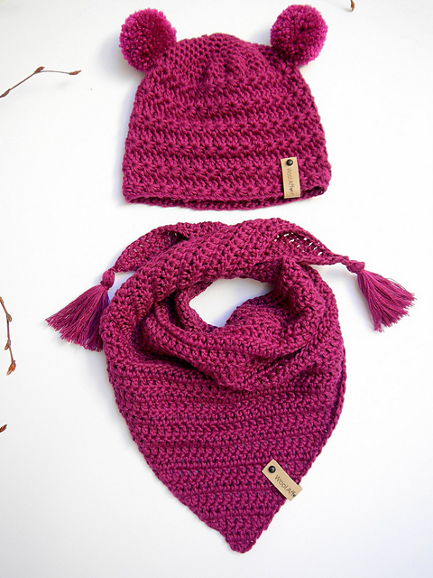 Asterisk Set - Hat & Triangular Scarf
