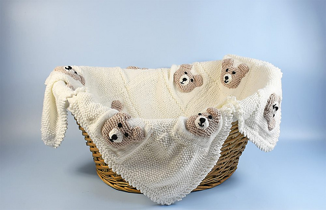 Knitted Baby Bear Blanket