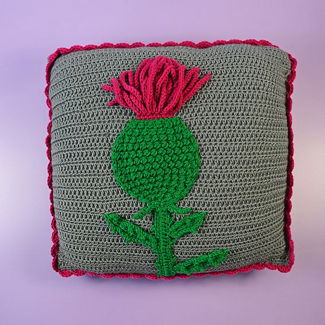 Thistle Crochet Cushion Cover