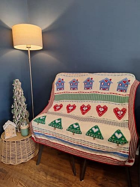 Scandi Folk Christmas Blanket