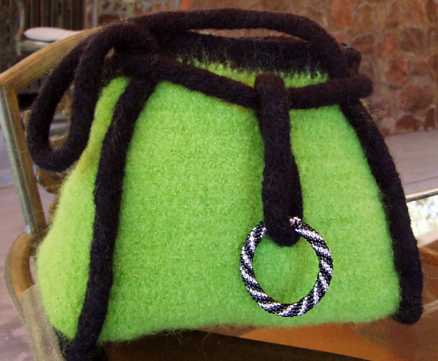 Beaded Ring Felted Bag