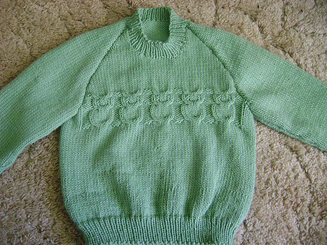 Child's 8 ply Jumper with Raglan Sleeves - Design 5