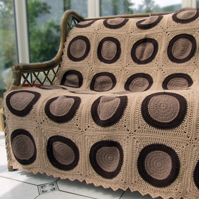Brown Circles Afghan