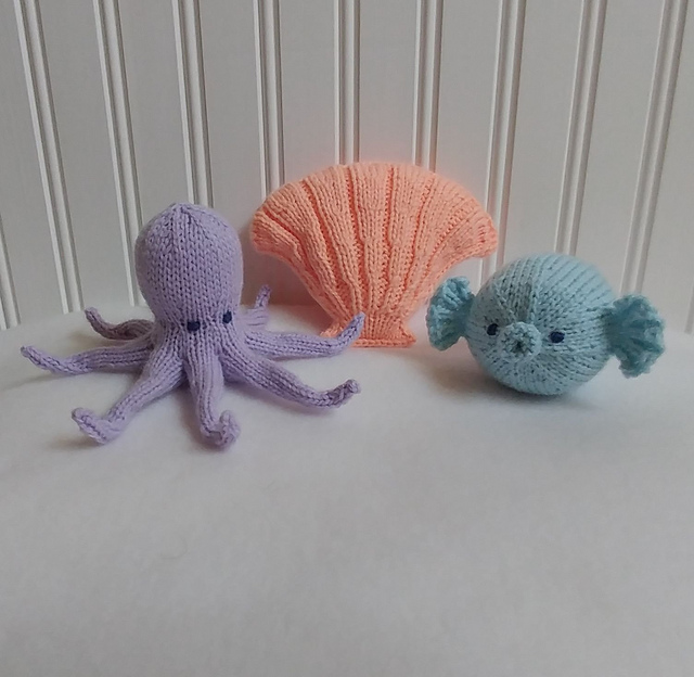 Ocean Toys: Octopus, Scallop, Pufferfish