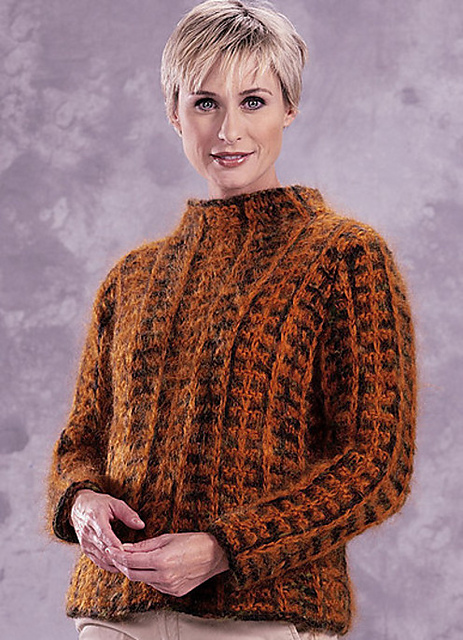 3554 Slipstitch Funnel Neck Pullover