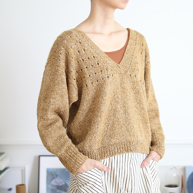 WIRROW ウィロウ Linen silk knit pullover WIRROW / Linen Silk Knit Pullover (Dark Brown) | twelve