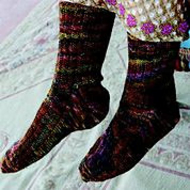 Camel Trail Toe Up Socks