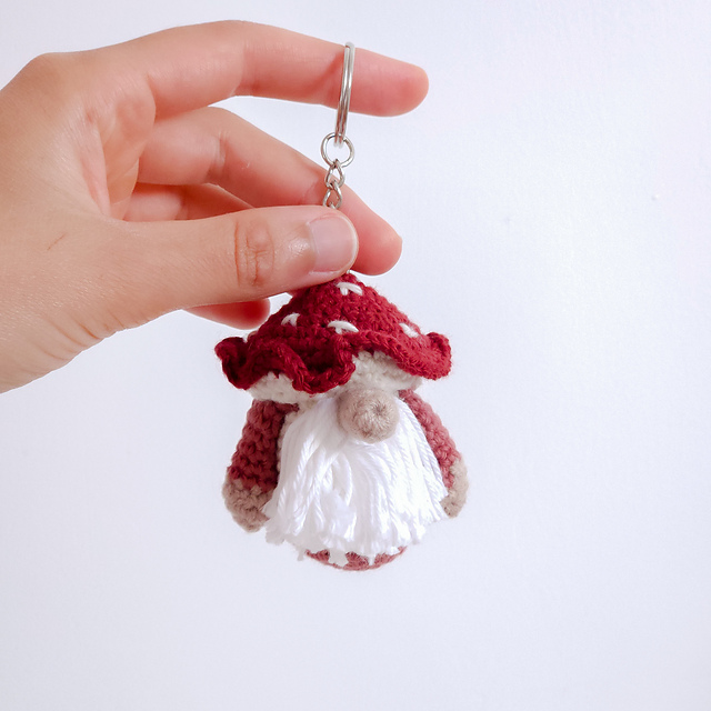 Mushroom Gnome Keychain