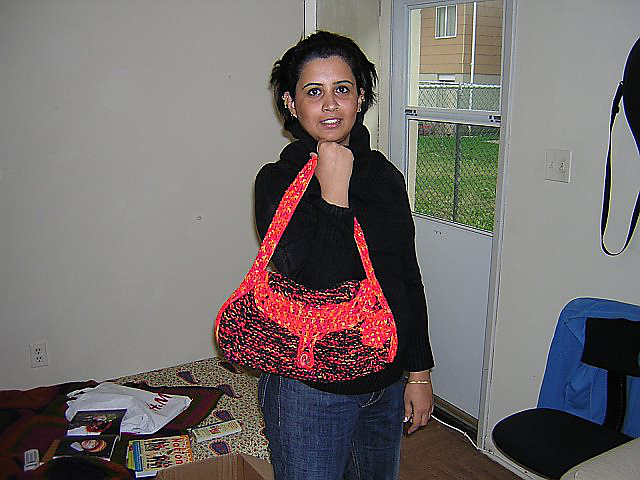 Tangerine Knitted Purse