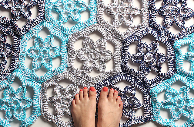 Floral Path Doily Rug
