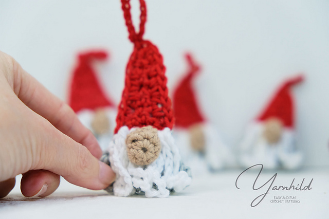 Crochet mini ragdoll gnome