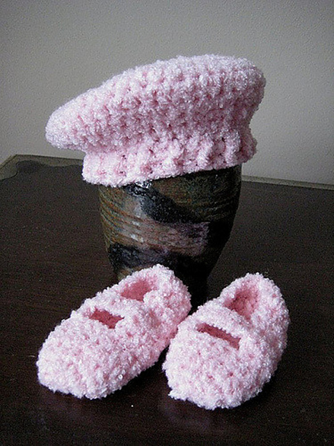 Baby Beret and Mary Jane Booties