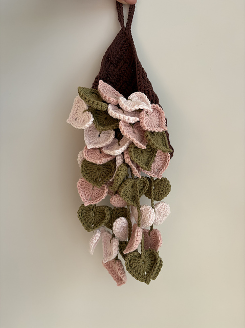 String of hearts in basket
