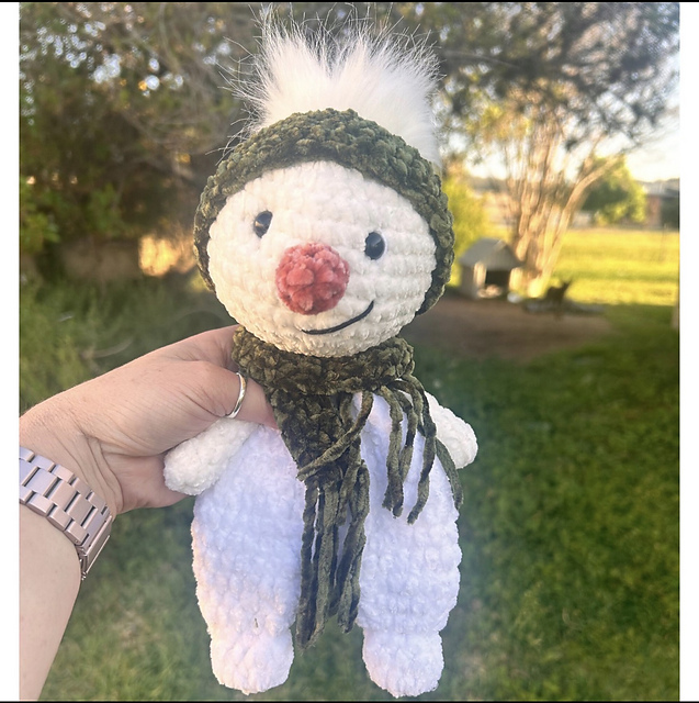 Crochet Snowman Plush Lovey
