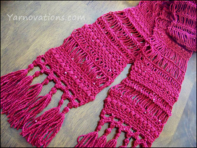 Broomstick & Puff Stitch Lacy Scarf