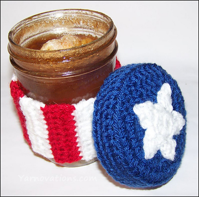 American Flag Jar Cozy