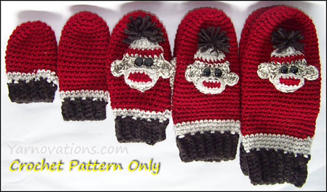 Sock Monkey Mittens