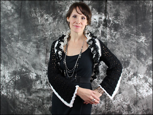 Shell and Braided Stripe Shrug