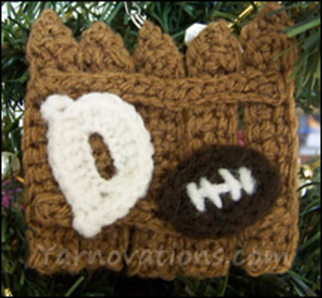 D Fence Football Christmas Ornament