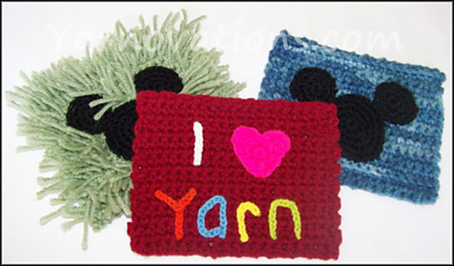 Postcard - I Heart Yarn & Mickey Mouse