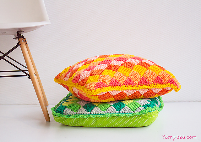 Tunisian Entrelac Pillow