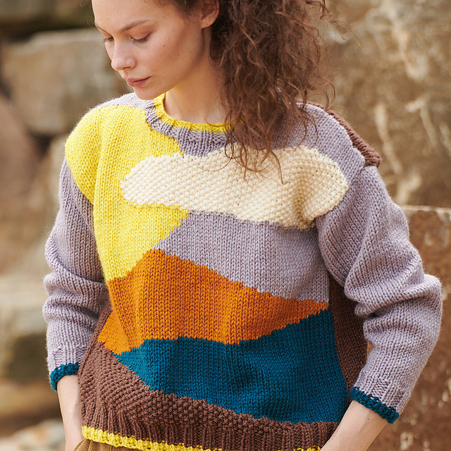 トップス PERVERZE Drawing Border Knit PERVERZE Drawing Border Knit
