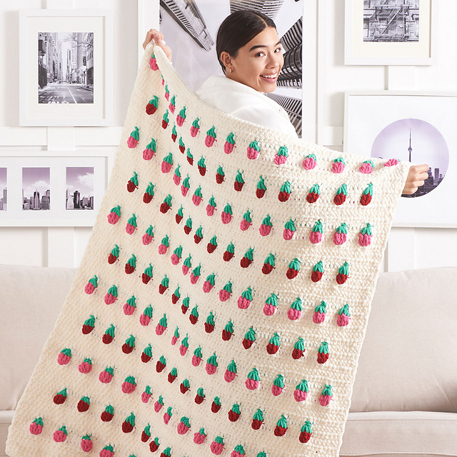 Strawberry Bobble Blanket