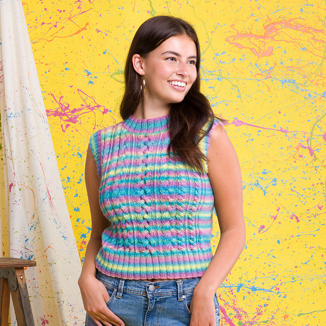 Color Fade and Cables Vest