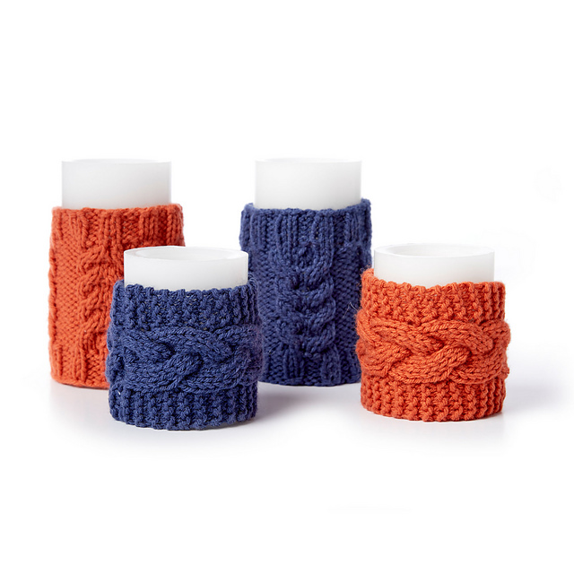 Cable Candle Cozies