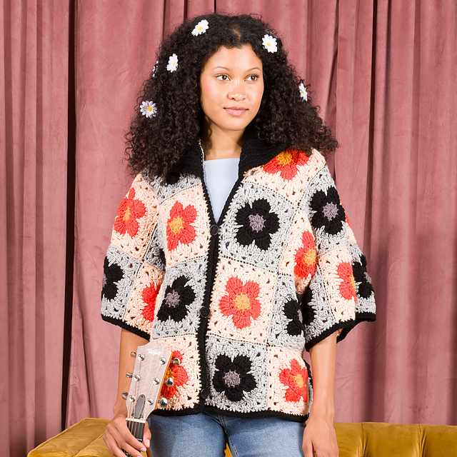 Ravelry: Blooming Grannies Cardigan pattern by Red Heart Design Team