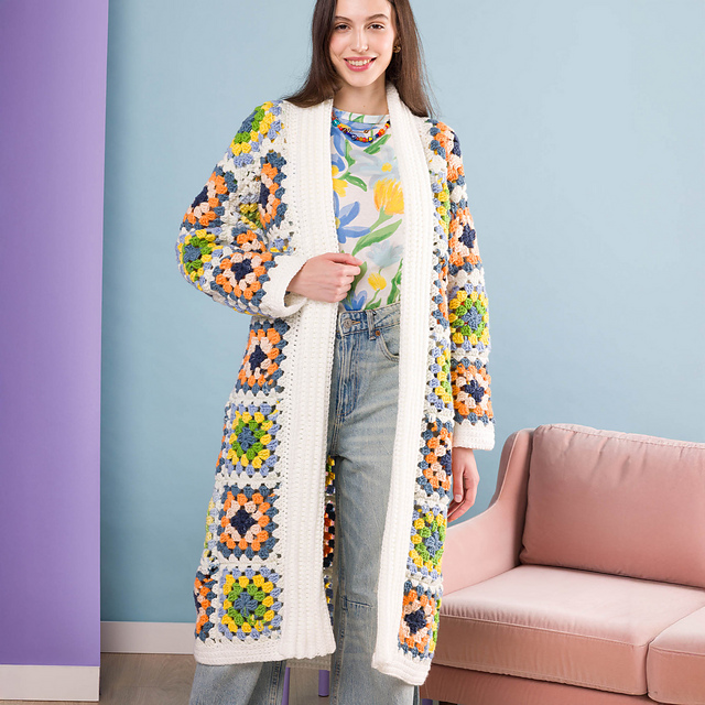 Granny Square Coatigan