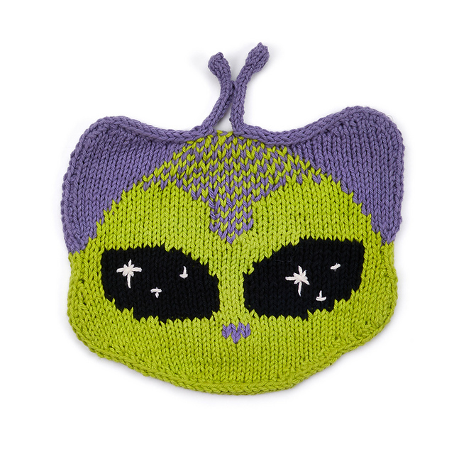 Purr-anormal Alien Cat Dishcloth