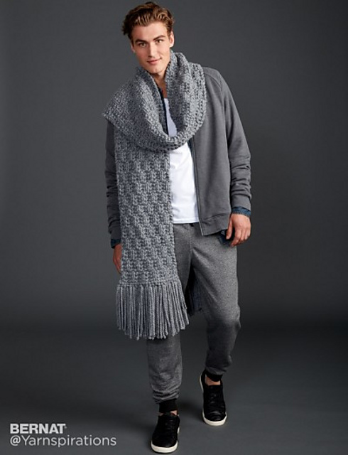 Rib Check Knit Super Scarf