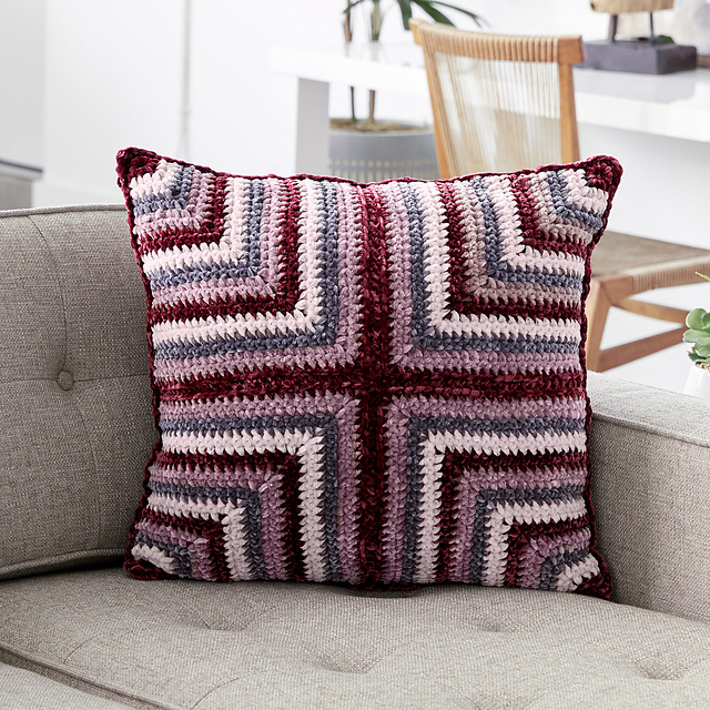Ravelry: Mitered Squares Cushion pattern by Yarnspirations Design Studio