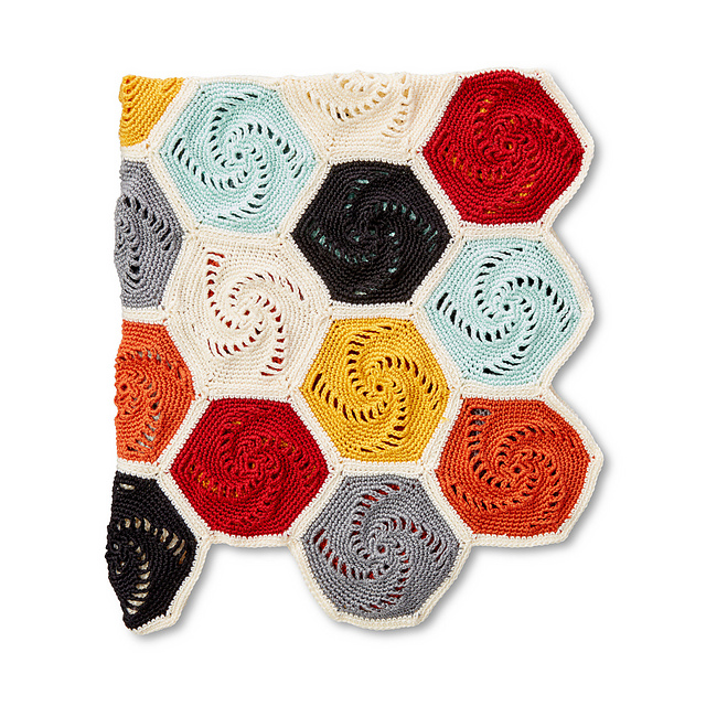 Ravelry Hexagons Blanket pattern by Yarnspirations Design Studio