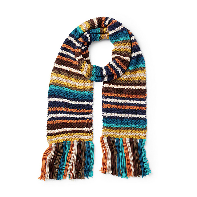 Earthy Stripes Knit Scarf