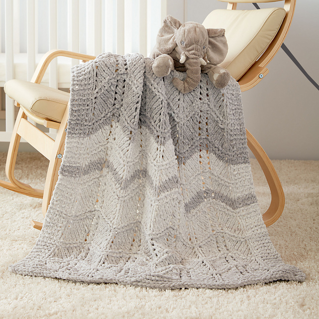 Lacy Chevrons Baby Blanket