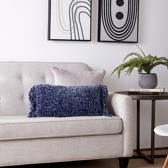 Diagonal Basketweave Pillow