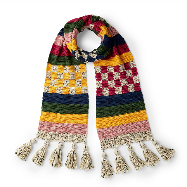 Stripes and Checks Scarf