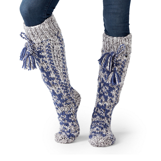 Fair Isle Twist Slipper Socks