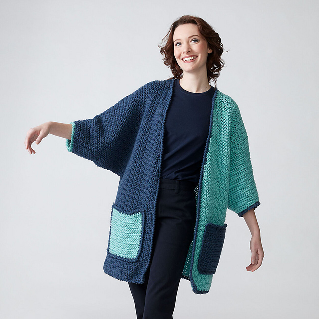 Long color hotsell block cardigan