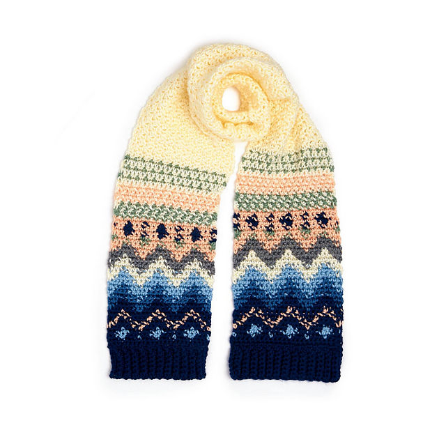 Fair Isle Scarf - Crochet