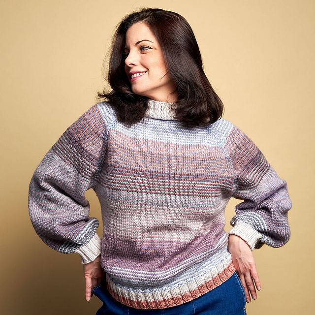 Striped Statement Sleeve Pullover