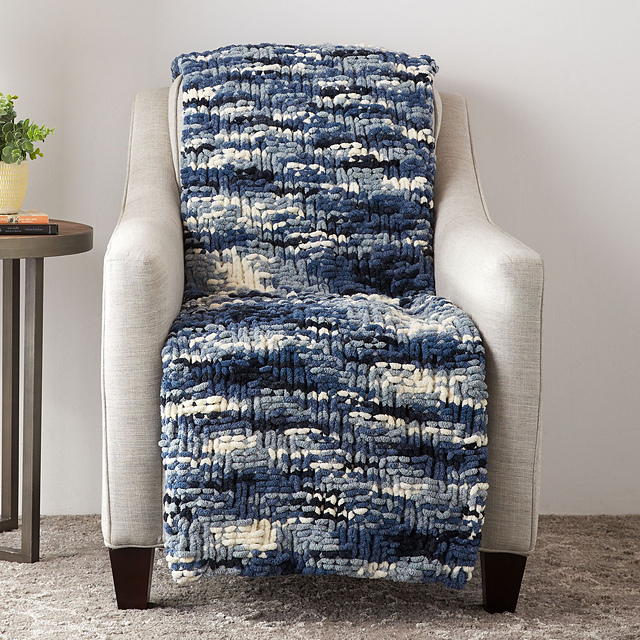 Steep Diagonal Rib Blanket