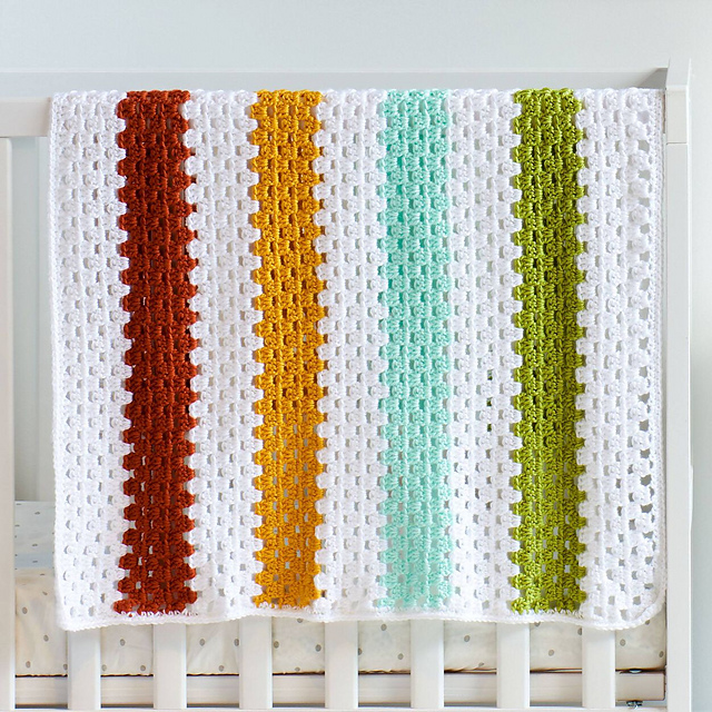 Cheery Granny Stripes Baby Blanket