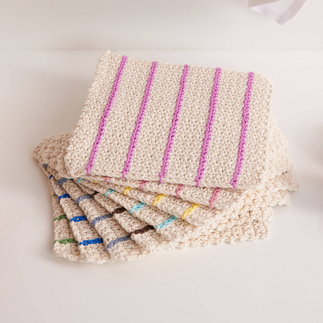 Vertical Stripes Dishcloth