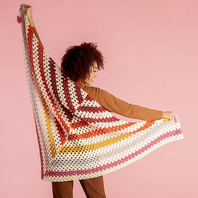 Staggered Stripes Shawl